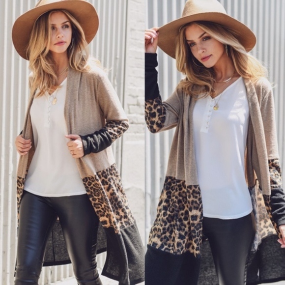 TOMMIE Leopard Print Cashmere Cardigan - Picture 2 of 4